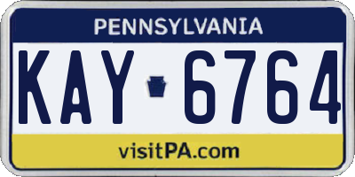 PA license plate KAY6764