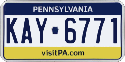 PA license plate KAY6771