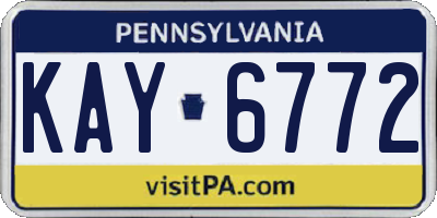 PA license plate KAY6772