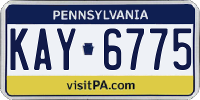 PA license plate KAY6775