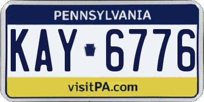 PA license plate KAY6776