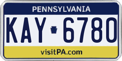 PA license plate KAY6780