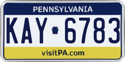 PA license plate KAY6783
