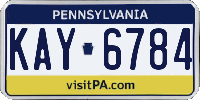 PA license plate KAY6784