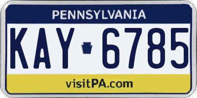 PA license plate KAY6785