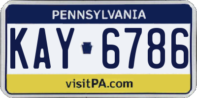 PA license plate KAY6786