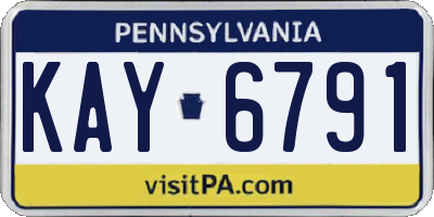 PA license plate KAY6791