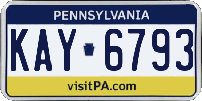 PA license plate KAY6793