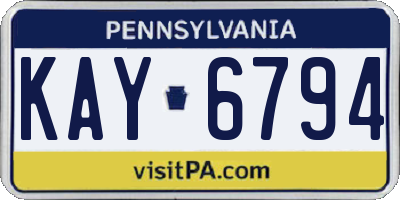 PA license plate KAY6794