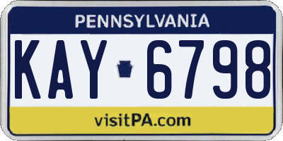 PA license plate KAY6798