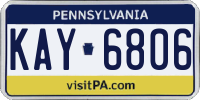 PA license plate KAY6806