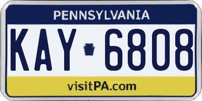 PA license plate KAY6808