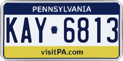PA license plate KAY6813