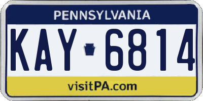 PA license plate KAY6814