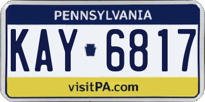 PA license plate KAY6817