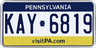 PA license plate KAY6819