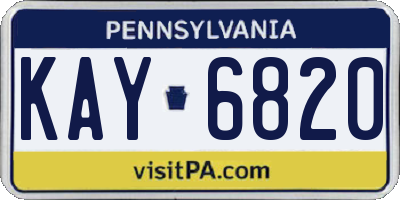 PA license plate KAY6820