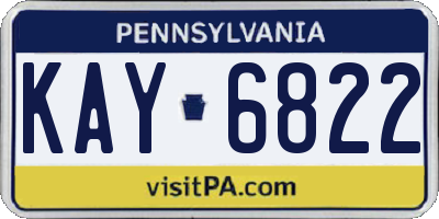 PA license plate KAY6822