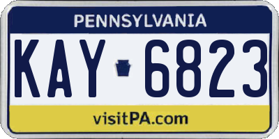PA license plate KAY6823