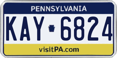 PA license plate KAY6824