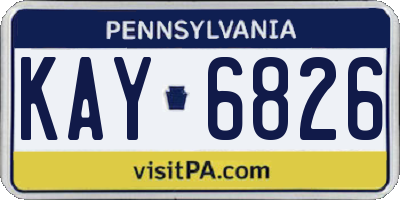 PA license plate KAY6826