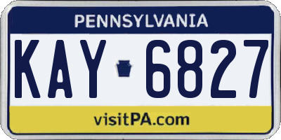 PA license plate KAY6827