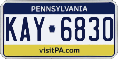 PA license plate KAY6830