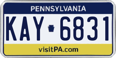 PA license plate KAY6831