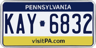 PA license plate KAY6832