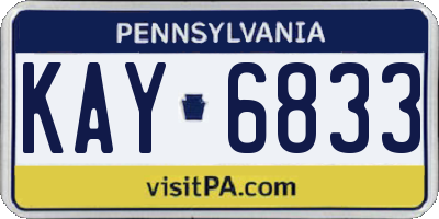 PA license plate KAY6833