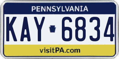 PA license plate KAY6834