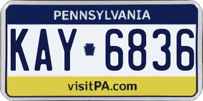 PA license plate KAY6836
