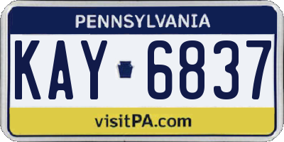 PA license plate KAY6837