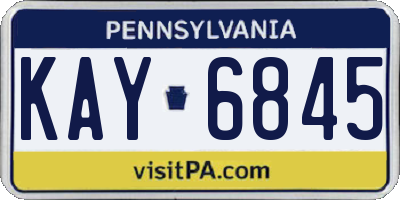 PA license plate KAY6845