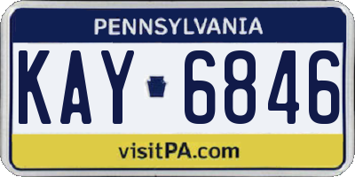PA license plate KAY6846