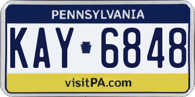 PA license plate KAY6848