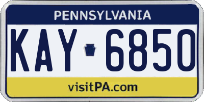 PA license plate KAY6850