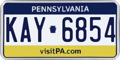 PA license plate KAY6854