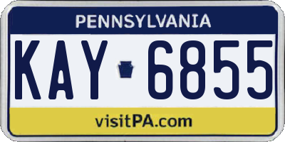 PA license plate KAY6855