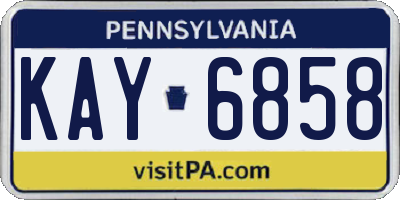 PA license plate KAY6858