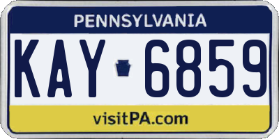 PA license plate KAY6859