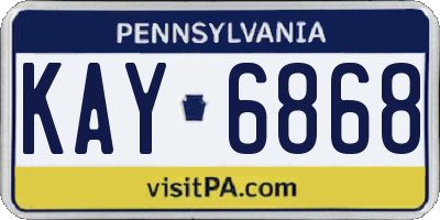PA license plate KAY6868
