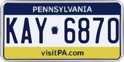 PA license plate KAY6870