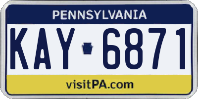 PA license plate KAY6871