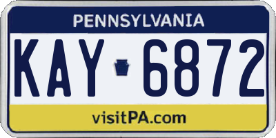 PA license plate KAY6872