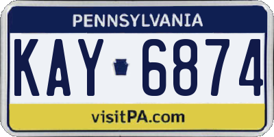 PA license plate KAY6874