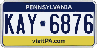 PA license plate KAY6876