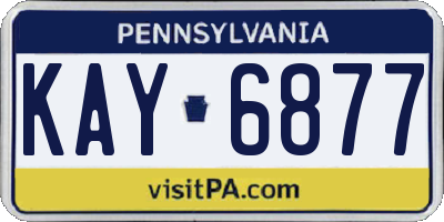 PA license plate KAY6877