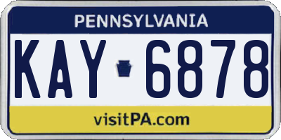 PA license plate KAY6878