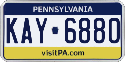 PA license plate KAY6880